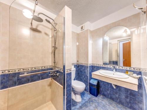 Hotel Elit في ديفين: حمام مزود بمرحاض ومغسلة ودش