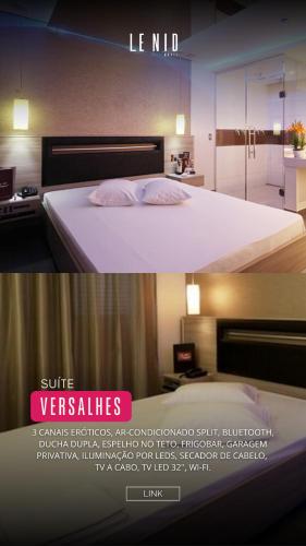 a poster for a hotel room with a bed at Le Nid Motel in São Paulo