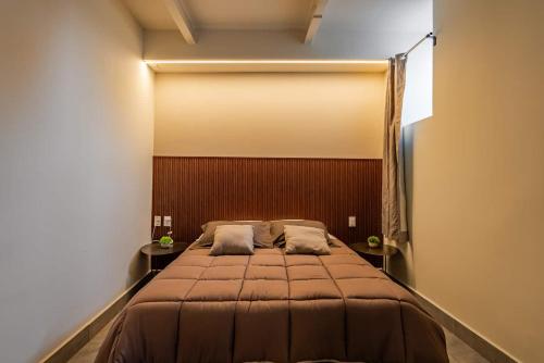 a bedroom with a large bed in a room at Cozy condo with rooftop in Roma Norte in Mexico City