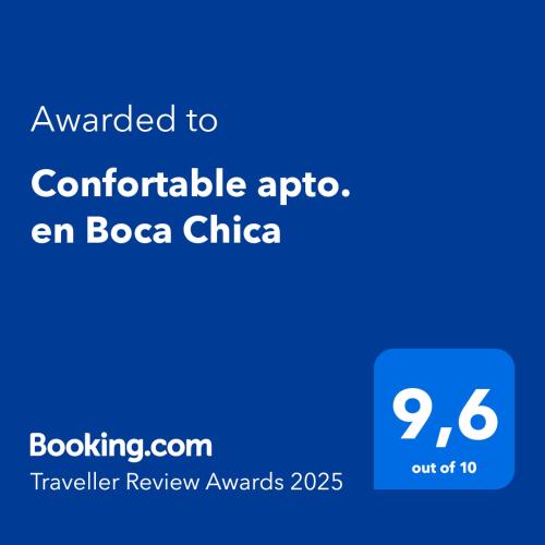 a screenshot of a cell phone with the text awarded to comfortable africa an b at Confortable apto. en Boca Chica in Boca Chica
