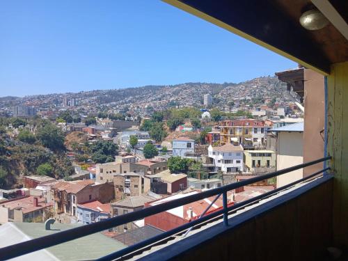 a view from a window of a city at Maldito Pez Bed & Breakfast in Valparaíso