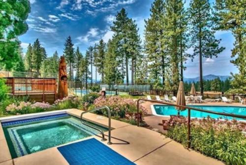 a swimming pool in a yard with a garden at LVC0615 - Lake Therapy in Zephyr Cove