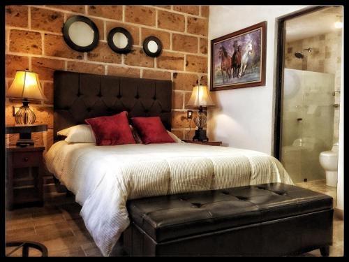 Cama o camas de una habitación en Cabañas Rancho San Jorge