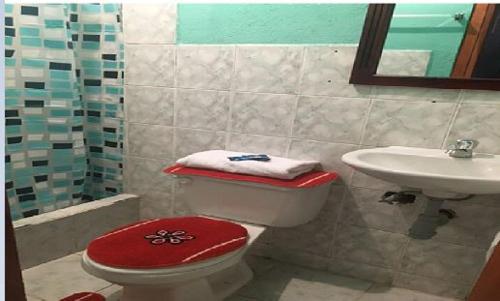 Koupelna v ubytování Hostal La Chorrera