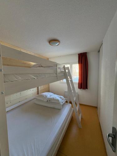 a bedroom with a bunk bed with a ladder at Appartement Les chalets de Puy-St-Vincent 1700 in Puy-Saint-Vincent