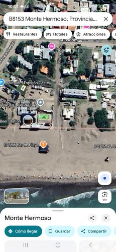 a screenshot of a google maps page of a city at Cómodo dúplex frente al mar in Monte Hermoso