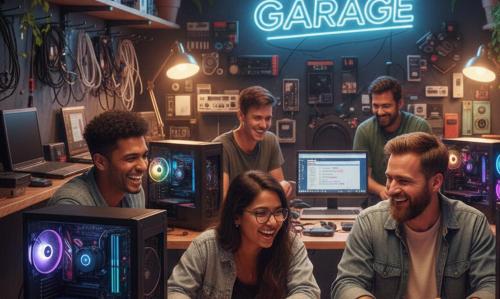 Sohel في داكا: مجموعة من الأشخاص في غرفة بها معدات حاسوبية