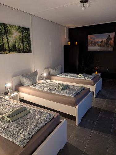 a room with two beds in a room at Flensburg Süd in Flensburg