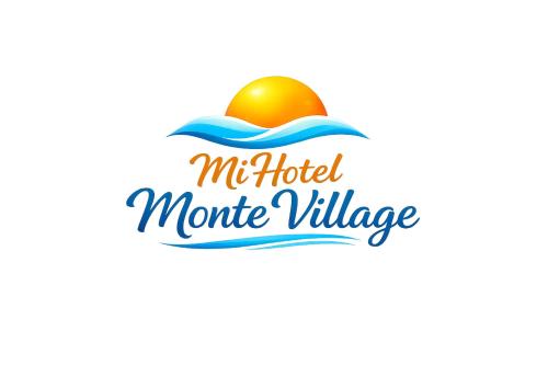 a sign for amt hotel monkey village with a cloud and the wordsmt hotel at Monte village Guest House in Beira