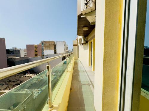 En balkon eller terrasse på m&d hebergement