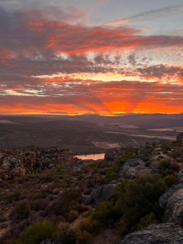 a sunset from the top of a mountain at Nardouw in Clanwilliam