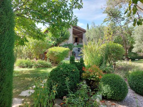 a garden in front of a house at Le Clos de Saint Amour in Montauban