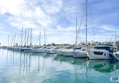 a bunch of boats docked in the water at Apartamento Deluxe Sotogrande in San Roque