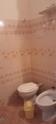 a bathroom with a toilet and a sink at En lo de Ana in Villa Dolores