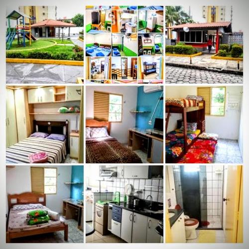 a collage of different pictures of a room at APART HOTEL MANAUS 10 Pessoas 4 Quartos in Manaus