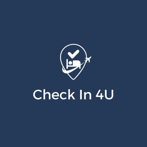 a logo for check in with a arrow in a circle at Saad in Cairo