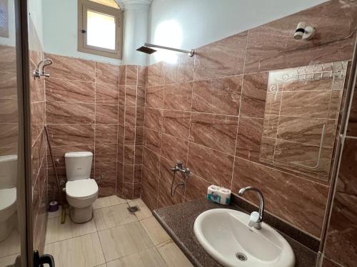 a bathroom with a sink and a toilet at sunrise house in Luxor