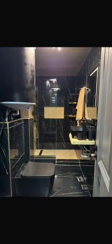 a bathroom with a sink and a toilet at La Garson in Borsa