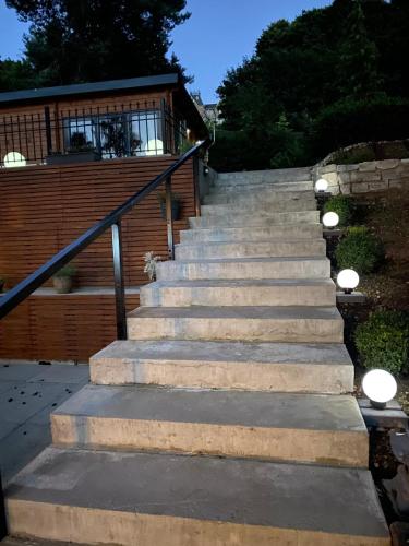 a set of stairs leading up to a building at Langdale Lodge in Inverness