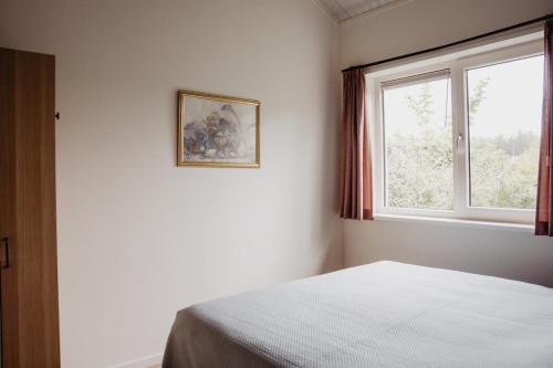 a bedroom with a bed and a window at Huis Elsje in Emst