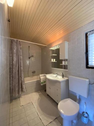 a bathroom with a toilet and a sink at Apartment Solara in Kampor
