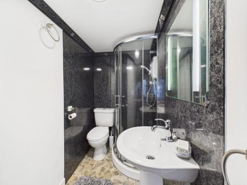 a bathroom with a toilet and a sink at 52a Albert Street in Kirkwall