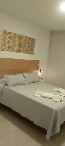 a bedroom with a large bed with a head board at Edificio San Jose in Federación