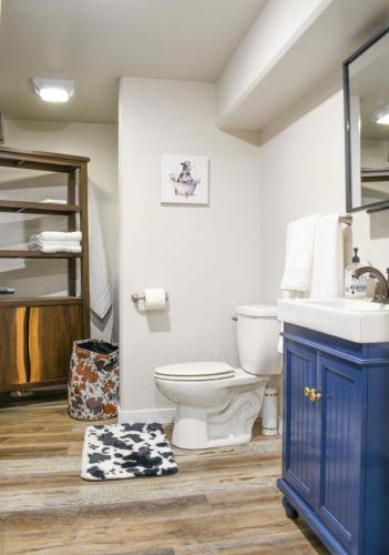 a bathroom with a toilet and a sink at Basement apartment in Twin Falls