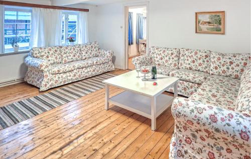 a living room with two couches and a table at Gorgeous Home In Blentarp With Wifi in Blentarp