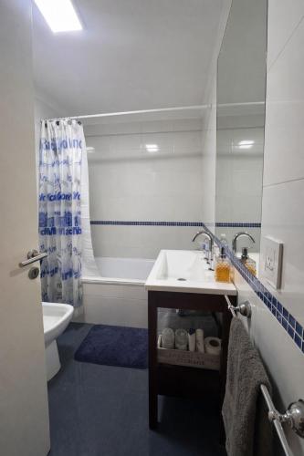 a bathroom with a sink and a bath tub at CONFORT BELGRANO in Buenos Aires
