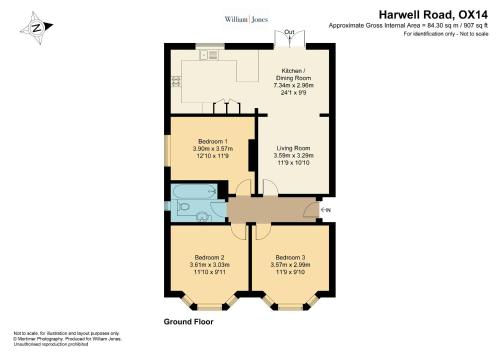 a floor plan of a house at WJShortlets - 48HarwellRd in Abingdon