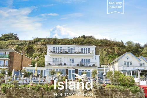 a view of the island hotel from the water at Freshwater at the Aqua in Shanklin