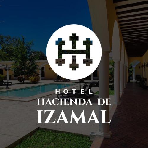 a sign for a hotel hacienda de tamandal at Hotel Hacienda de Izamal in Izamal