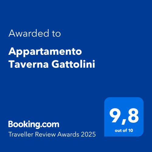 a blue screen with the text awarded to apartment panorama tampa gatlin at Appartamento Taverna Gattolini Venzone in Venzone