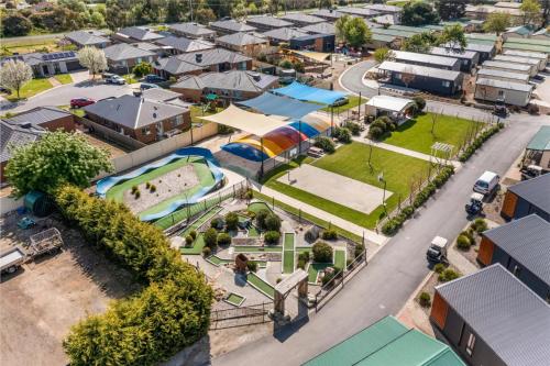 an aerial view of a city with a park at BIG4 Tasman Holiday Parks - Bendigo in Bendigo