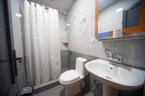 Koupelna v ubytování Hotel Nikala