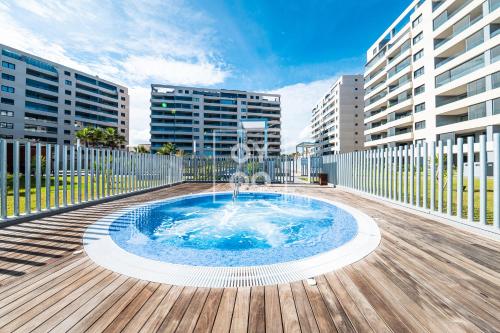 Beachfront Bliss apt, with heated pool, by OYOOSTAYS