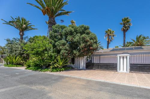 a house with palm trees on the side of a street at Maison du Cap in Cape Town