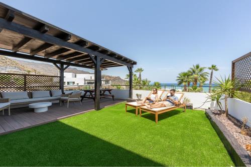 Resort Macenas #SeaViewApartment #TerraceAndSunbeds #2BR