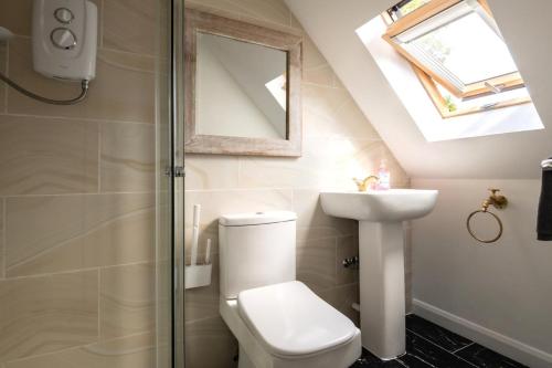 a bathroom with a toilet and a sink at 2 Bed in Alkham oc-v34789 in Swingfield