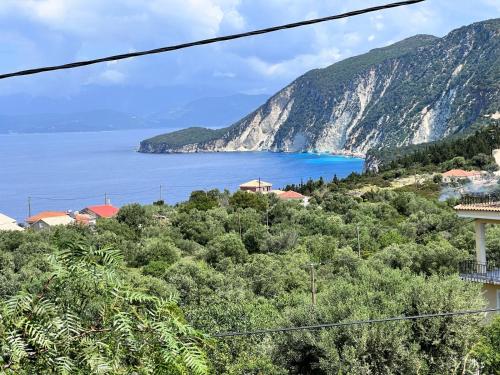 a view of the amalfi coast and the ocean at FOS Ionian Breeze Studio in Platithriás