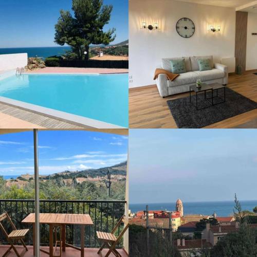 Beau studio avec parking, piscine, balcon vue mer et climatisation a 500 m a pied des plages et du centre