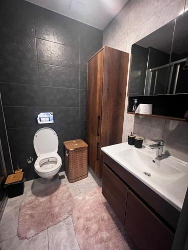 a bathroom with a toilet and a sink at Serenity Residence in Alanya