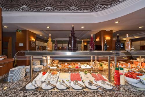 a buffet of food in a hotel room at Vicenza Hotel Istanbul Old City in Istanbul