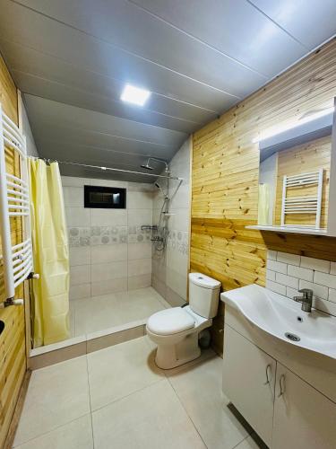 Et badeværelse på Borjomi Eco Cottage Gona
