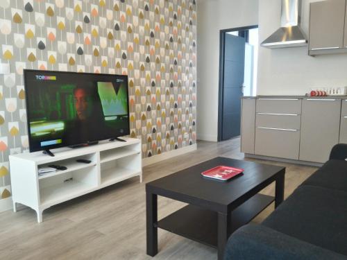 TV a/nebo společenská místnost v ubytování Sohosuite