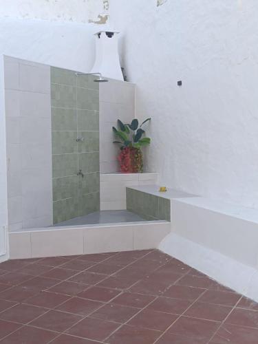a staircase with a potted plant in a room at MiRaRio in Vila Nova de Milfontes