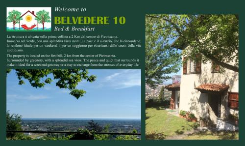 a flyer for the welcome to beehive bed and breakfast at Belvedere 10 in Pietrasanta