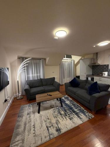 a living room with two couches and a coffee table at Washington Street Apartment in Cork