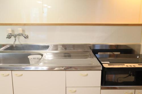 a kitchen with a sink and a stove at pier21 in Hakodate